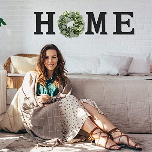 Pinkpum Wood Home Sign with Eucalyptus Wreath for O Home Decor Wall Decor - Image 2