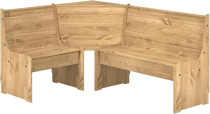 Furniture Dash Solid Wood Corner Dining Set 64.8" W x 19.9" D x 33.4" H- - Image 4