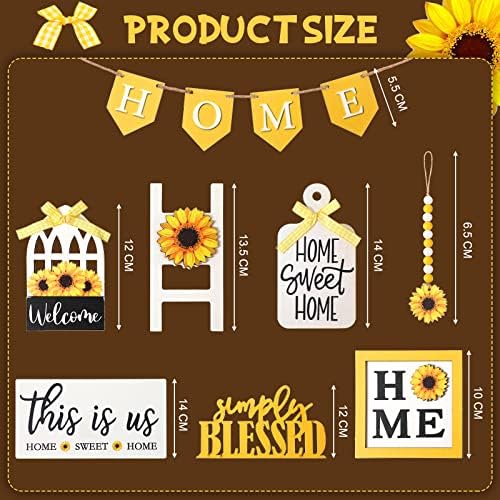 FairySandy 11 Pcs Sunflower Tiered Tray Decor Summer Rustic Home Farmhouse - Image 3