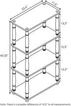 Furinno Turn-N-Tube 4-Tier Multipurpose Shelf Display Rack, Classic Tubes - Image 2