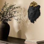 GUSFREUD Black Animal Heads Sculptures Wall Art - Resin Faux Lion for Home Wall Decor, Lion Wall Hanging Decoration for Living Room, Bedroom & Kitchen, Unique Gift Idea - Image 6