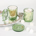 4pcs Green Glass Bathroom Accessories Set - Image 6