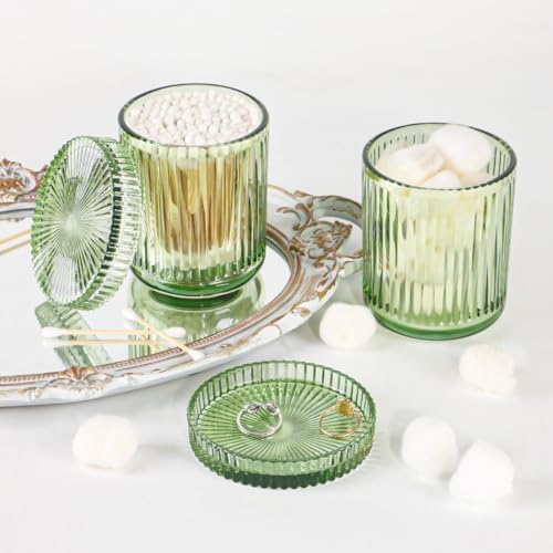 4pcs Green Glass Bathroom Accessories Set - Image 6