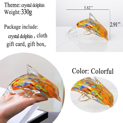 Qianwei Crystals Dolphin Decor Gifts for Women - Glass Dolphin Figurines Stuff Gifts for Dolphin Lovers Dolphin Decor Statue Paperweight Birthday for Best Friend Keepsake&Paperweight - Image 6