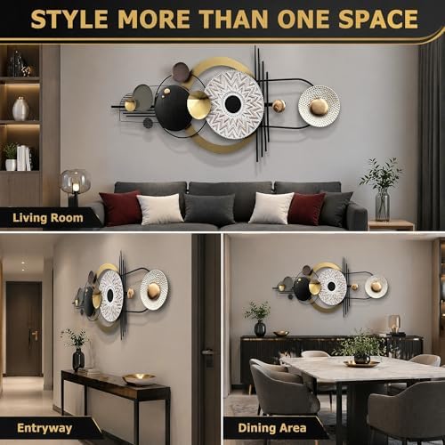 JFUJFU Large Modern 3D Wall Art Metal Sculpture for Home & Office - Image 6