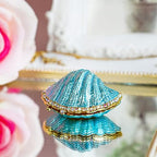 Metal Glass Pearl Mussel Trinket Box Ring Holder Centerpiece Decor - Image 5