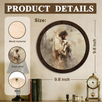 CFFJLHN Vintage Christian Jesus and Lamb Wall Art Decor, Neutral Religious Jesus Holding Lamb Biblical Round Hanging Wall Decor for Home Bedroom Living Room Church, 10x10 Inch - Image 7