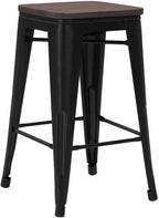 HAOBO Home 24" Backless Metal Counter Stool Height Bar Stools, Barstools - Image 5