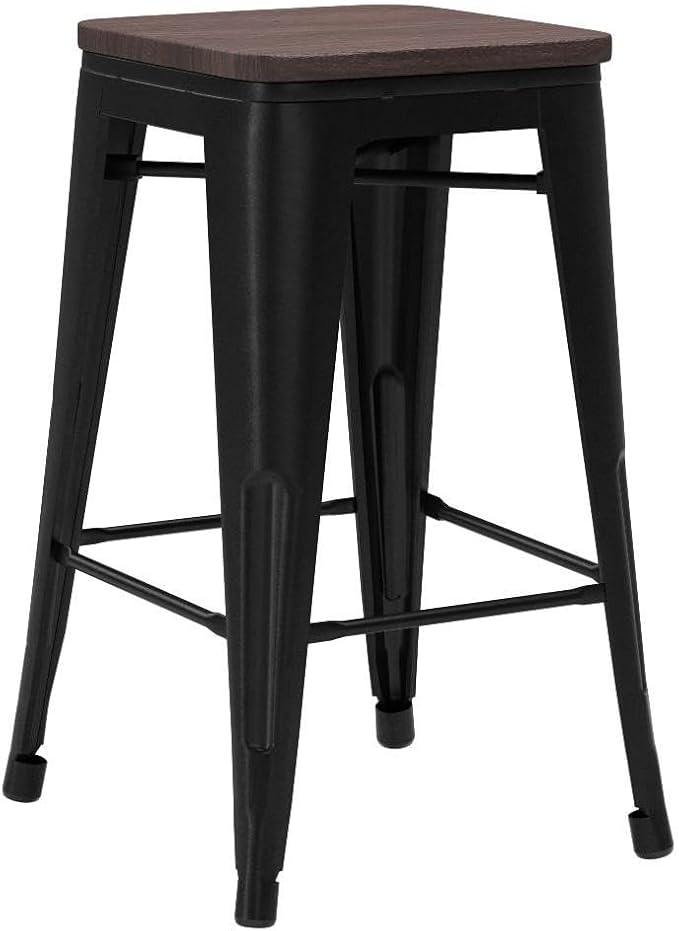 HAOBO Home 24" Backless Metal Counter Stool Height Bar Stools, Barstools - Image 5
