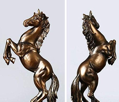Lependor 12 inch Standing Horse Resin Statue for Home Decor Animal Ornament Sculpture Art Figurine Decorative - Bronze - Image 4