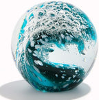 Qianwei Ocean Waves Hand Blown Glass Decor Crystal Ball Sea Figurines Gifts by QianweiCrystal