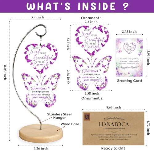 Positive Gifts for Women Christmas - Purple Butterfly Office Decor - Congratulations Appreciation Gift for Coworker, Friend, Teacher, Sister, Mom - Christmas, Birthday, Thank You Gift for Women, Men - Image 5