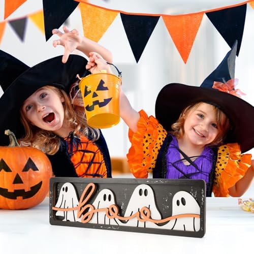 Vintage Halloween Boo Decorations for Office Home Table Mantel Shelf Desk - Image 6
