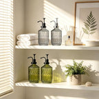 Amolliar 12 Oz Glass Soap Dispenser with Plastic Pump,Dark Grey,1 Pack - Image 5