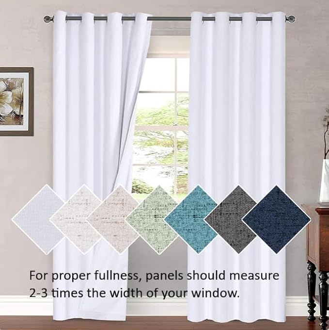 H.VERSAILTEX 108 inch Curtains, Linen Blackout Curtains 100% Absolutely Blackout - Image 10