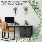 Jexine 2 Pcs Hanging Artificial Planters Wall Decor, Black, Eucalyptus - Image 6