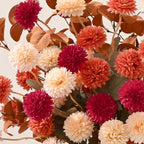 12 Pcs Realistic Fall Flowers Fake Mums with Vase, Full Silk Pompon Bulk - Image 2