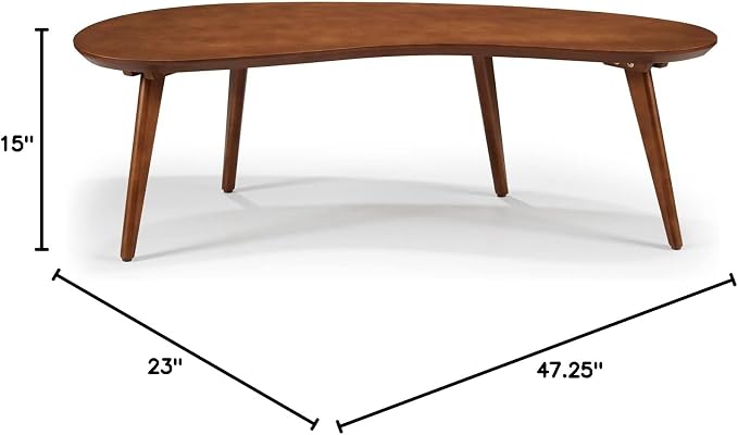 Mid Century Modern Abstract Shaped Coffee Table/Solid Wood/Castanho Finish - Image 3