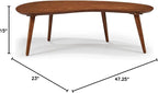 Mid Century Modern Abstract Shaped Coffee Table/Solid Wood/Castanho Finish - Image 3