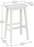Amazon Basics Solid Wood Saddle-Seat Counter Height Bar Stools - Image 3
