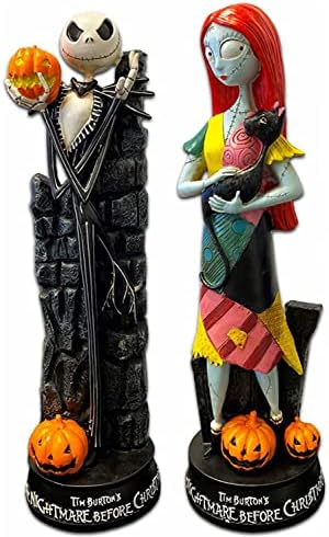 A Nightmare Before Christmas Figurines Set ~ 2 Pack Jack Skellington and Sally with Pumpkin Halloween Statue Sculpture Home Decoration Collection Gifts by Unknown