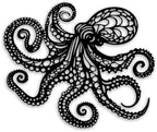 Octopus Metal Wall Decor - Gothic Nautical Room Decor Wall Art Home Decor for Living Room, Bedroom, Dining Room, Bathroom, Office, Coastal, Beach (Black) by OPTYBVFD