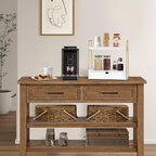 2-Tier Bathroom Countertop Organizer with Drawer, Wood Vanity Shelf White - Image 4