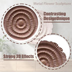 Metal Wall Sculpture, 10'' Round Textured Radiant Sunburst Wall Decor - Image 3