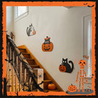Lucky Merit Black Cat Halloween Decor, 3 Pcs Wooden Cat Pumpkin Decorations - Image 6