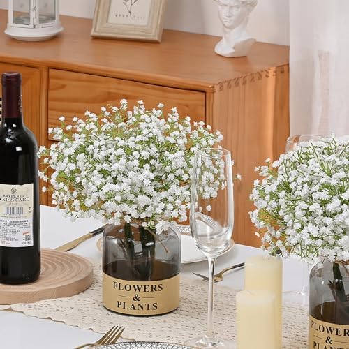Dolicer 10 Pcs Babys Breath Artificial Flowers White Fake Babys Breath - Image 2