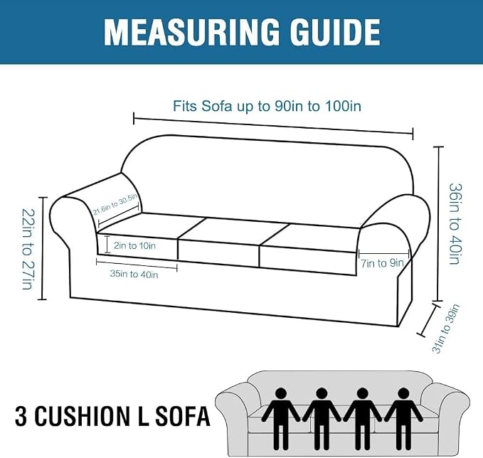 H.VERSAILTEX 4 Piece Stretch Sofa Covers - Image 2