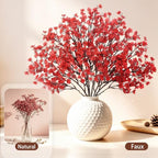Uieke 15 Pcs Babys Breath Artificial Flowers Bulk Silk Red Faux Flowers Real Touch Gypsophila Bouquet for Christmas Halloween Home Wedding Decoration - Image 5