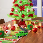 Green Christmas Decorations Vintage Metal Truck with Mini Christmas Tree - Image 5