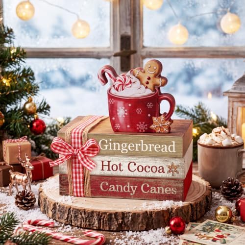 4pcs Christmas Table Decor, Wooden Gingerbread Coffee Cocoa Signs - Image 4