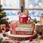 4pcs Christmas Table Decor, Wooden Gingerbread Coffee Cocoa Signs - Image 4
