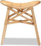 Baxton Studio Elgon Modern Bohemian Natural Brown Rattan Footstool - Image 9