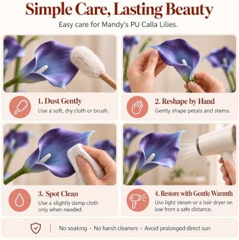 Mandy's 20pcs Purple Calla Lily Artificial Flowers - Image 6