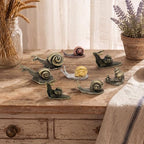8pcs Brass & Alloy Snail Statue mini Ornaments Retro、Antique Whimsical Cottagecore Decor, Brass Decor for Living Room、Desk and Bookshelf Figurines, Outdoor Garden Landscaping - Image 4