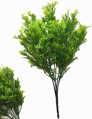 CATTREE Artificial Shrubs Bushes, Plastic Fern Leaves Simulation Faux Grass Realistic Fake Plants Wedding Indoor Outdoor Home Garden Verandah Kitchen Table Centerpieces Arrangements Decoration 2 pcs - Image 7