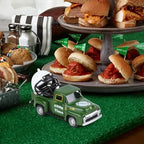 Football Mini Metal Truck Farmhouse Vintage Vintage Metal Farm Pickup Truck Decor with Football Helmet Farmhouse Rustic Pickup Tiered Tray Decor for Home Shelf Table Center Decor (Green) - Image 3