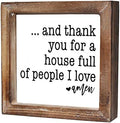 Rustic Torched Wood Small Box Sign for Home Decor,Freestanding Thank You Sign for Kitchen,Square Wood Block Sign Table Decor,6" x 6" x 1.57" by MACVAD