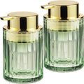 Amolliar Foaming Soap Dispenser, Green Glass Soap Dispenser, Gold 2 Pack by Amolliar