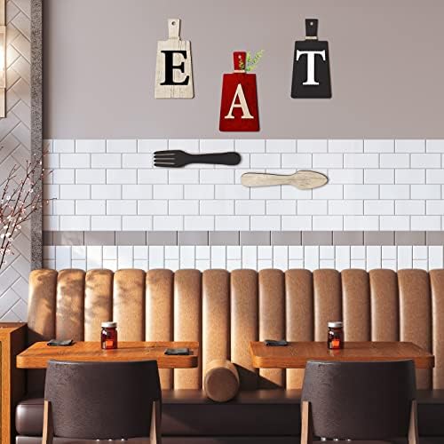 Jetec Cutting Board Eat Sign Set Wall Decor, Red, Black, Beige - Image 5