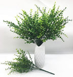 CATTREE Artificial Eucalyptus Plants, Plastic Christmas Decorations Fake Shrubs Bushes Green Leaves Wedding Indoor Outdoor Home Garden Verandah Kitchen Office Table Centerpieces Arrangements 8 pcs - Image 3