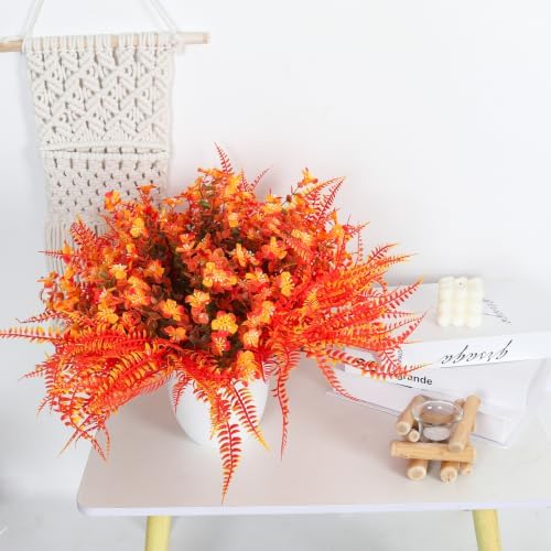 RECUTMS Fall Artificial Flowers for Outdoors,Orange Fake Flowers Plants - Image 3