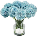 Tinsow 12PCS Artificial Ball Chrysanthemum Faux Flowers Bouquet Light Blue by Tinsow
