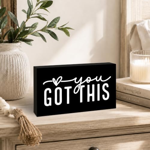 3x5 Encouragement Wooden Block Sign, You Got This, Black Background - Image 4