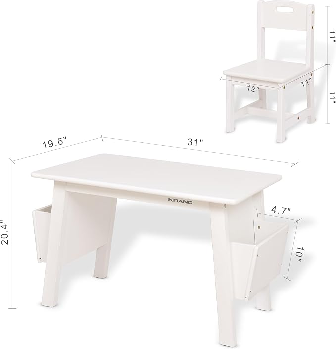 Kids Solid Wood Table and 2 Chair Set - Image 6