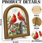 Christmas Decor Vintage Winter Cardinals Wall Art Sign Table Decor - Image 2