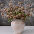 Waipfaru 10pcs Brown Fake Silk Mum Artificial Flowers by Waipfaru